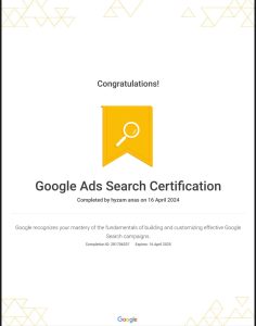 freelance digital marketer in Calicut. Certified in google ads search.