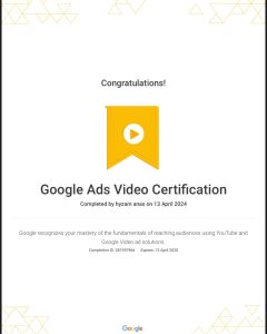 freelance digital marketer in Calicut. Certified in Google Ads Video.